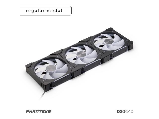 Phanteks D30-140 DRGB PWM FAN 3Pack, Premium D-RGB Performance Fans, ARGB/DRGB lighting, Daisy-chain Fan Linking system, Black, 3Pack