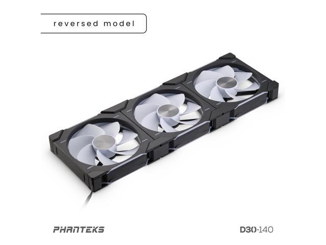 Phanteks D30-140 DRGB PWM FAN 3Pack, Reverse Airflow Model, Premium D-RGB Performance Fans, Halos lighting Effect, ARGB/DRGB lighting, Daisy-chain...