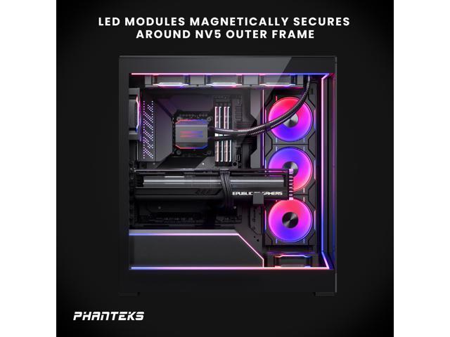 Phanteks NV5 Premium DRGB Kit, 3x D/A-RGB LED modules for NV5 outer frame, 1x D/A-RGB Motherboard cable cover, 1x D/A-RGB Power hub included, Black