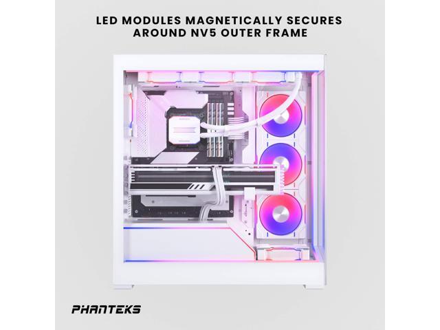Phanteks NV5 Premium DRGB Kit, 3x D/A-RGB LED modules for NV5 outer frame, 1x D/A-RGB Motherboard cable cover, 1x D/A-RGB Power hub included, White...
