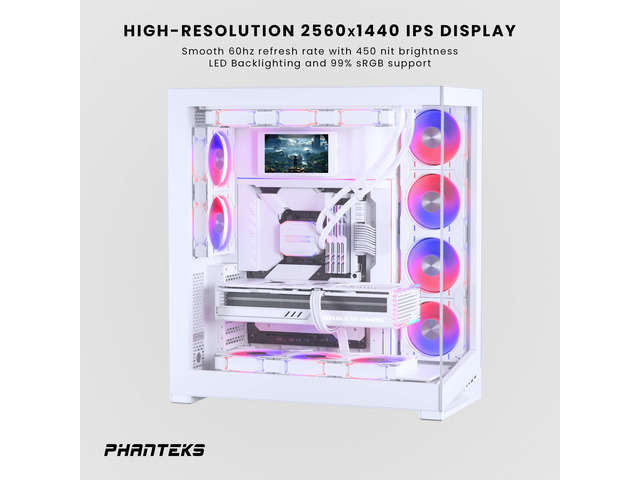 Phanteks 5.5' Hi-Res Universal LCD Display, Magnetic Mounting, 60hz refresh rate, 2160x1440 IPS Panel with LED backlighting, 99% sRGB support, Plug...