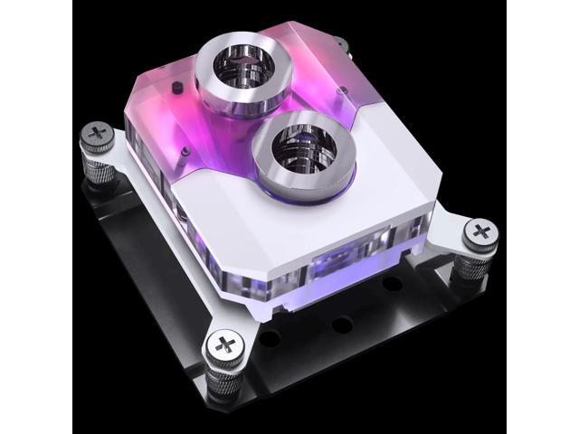 Phanteks Glacier EZ-Fit 450CPU, Copper CPU Water Block, Intel 1700 & AMD AM5 compatible, Integrated 16mm EZ-Fit Fitting, RGB, White