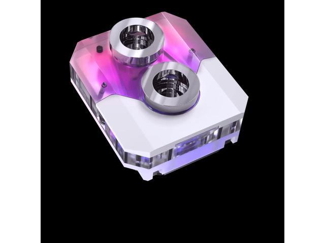 Phanteks Glacier EZ-Fit 450CPU, Copper CPU Water Block, Intel 1700 & AMD AM5 compatible, Integrated 16mm EZ-Fit Fitting, RGB, White