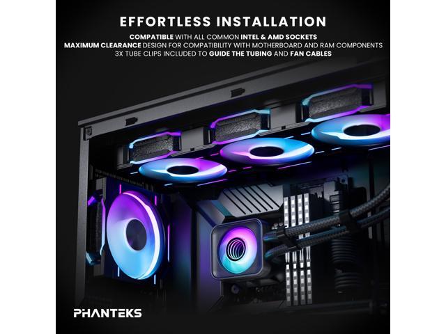 Phanteks Glacier One 360D30 X2 AIO Liquid CPU Cooler, Evolv X2-Design AIO Cap Design, 3x Performance D30-120 D-RGB Fans, for Intel LGA 1851, 1700,...