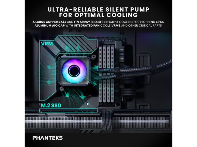 Phanteks Glacier One 360D30 X2 AIO Liquid CPU Cooler, Evolv X2-Design AIO Cap Design, 3x Performance D30-120 D-RGB Fans, for Intel LGA 1851, 1700,...
