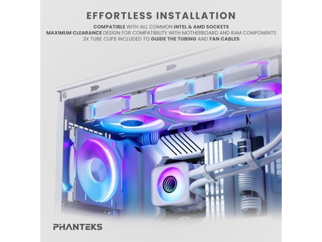 Phanteks Glacier One 360D30 X2 AIO Liquid CPU Cooler, Evolv X2-Design Cap Design, 3x Performance D30-120 D-RGB Fans, for Intel LGA 1851, 1700,...