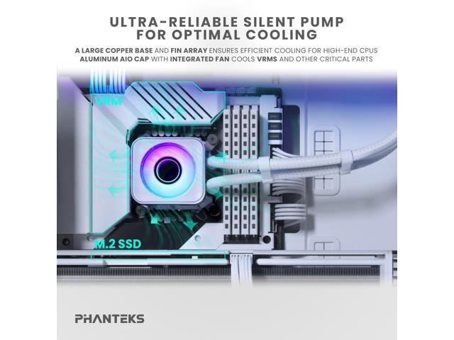 Phanteks Glacier One 360D30 X2 AIO Liquid CPU Cooler, Evolv X2-Design Cap Design, 3x Performance D30-120 D-RGB Fans, for Intel LGA 1851, 1700,...