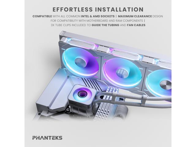 Phanteks Glacier One 420D30 X2 AIO Liquid CPU Cooler, Evolv X2 Aluminum Cap Design, 3x Performance D30-140 D-RGB Fans, for Intel LGA 1851, 1700,...