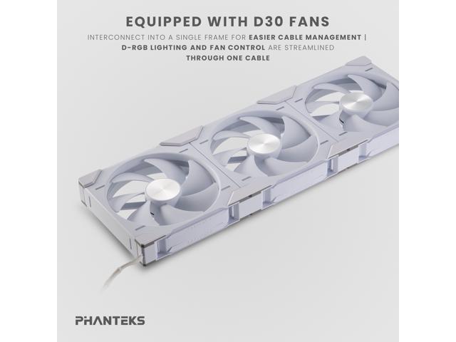 Phanteks Glacier One 420D30 X2 AIO Liquid CPU Cooler, Evolv X2 Aluminum Cap Design, 3x Performance D30-140 D-RGB Fans, for Intel LGA 1851, 1700,...