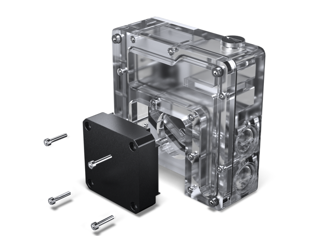 Phanteks Glacier EZ-Fit 120RES-DDC Body, Compact Reservoir for DDC Pump, Integrated EZ-Fit 16mm Fittings, D-RGB, Pump not included, White