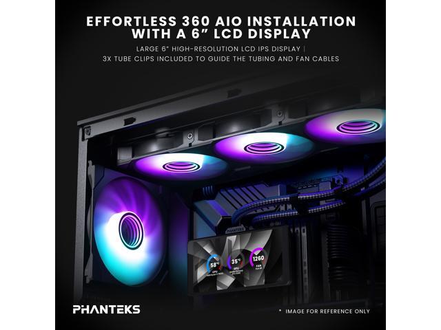 Phanteks Glacier One 360M25-LCD AIO Liquid CPU Cooler, 6' IPS LCD HD Display, 120mm M25 Gen2 D-RGB Fans, High-Performance Copper Cold Plate, Intel...