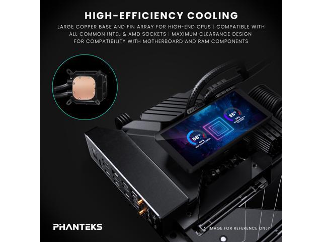 Phanteks Glacier One 360M25-LCD AIO Liquid CPU Cooler, 6' IPS LCD HD Display, 120mm M25 Gen2 D-RGB Fans, High-Performance Copper Cold Plate, Intel...