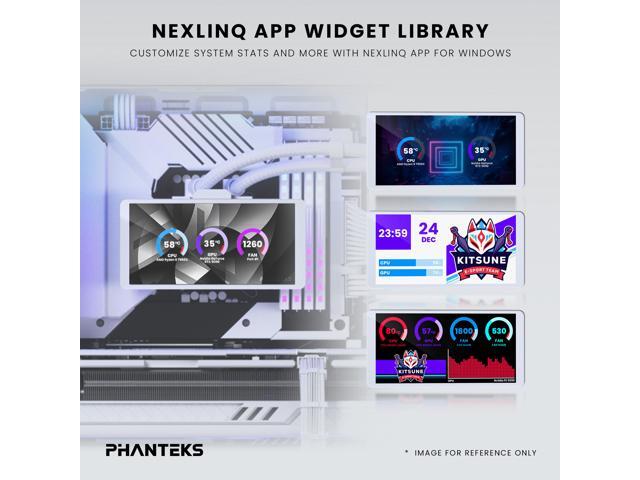 Phanteks Glacier One 360M25-LCD AIO Liquid CPU Cooler, 6' IPS LCD HD Display, 120mm M25 Gen2 D-RGB Fans, High-Performance Copper Cold Plate, Intel...
