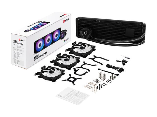MSI MAG Series CORELIQUID 360R, ARGB CPU Liquid Cooler (AIO): Rotatable Blockhead Design, 360mm Radiator, Triple 120mm ARGB PWM Fans LGA 1700 / AM5...
