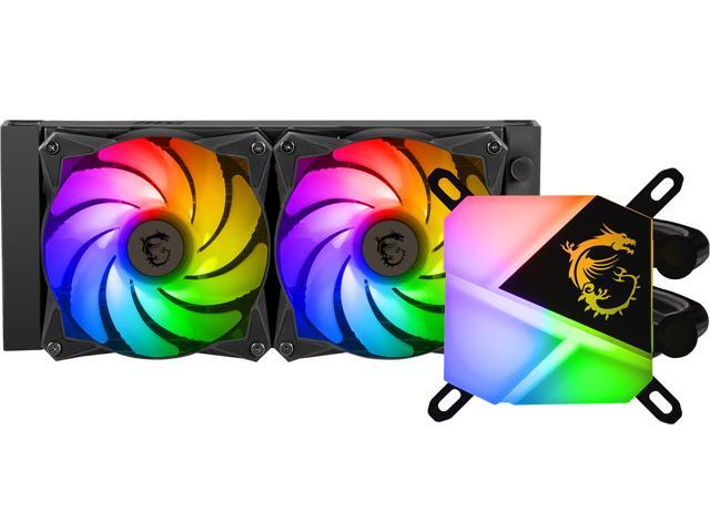 MSI MAG Series CORELIQUID C240 AIO Liquid CPU Cooler, 240mm Radiator, Dual 120mm ARGB PWM Fans, ARGB Lighting Controlled by Software LGA 1700 Ready...