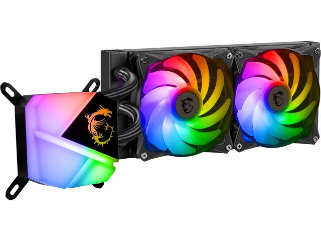 MSI MAG Series CORELIQUID C240 AIO Liquid CPU Cooler, 240mm Radiator, Dual 120mm ARGB PWM Fans, ARGB Lighting Controlled by Software LGA 1700 Ready...