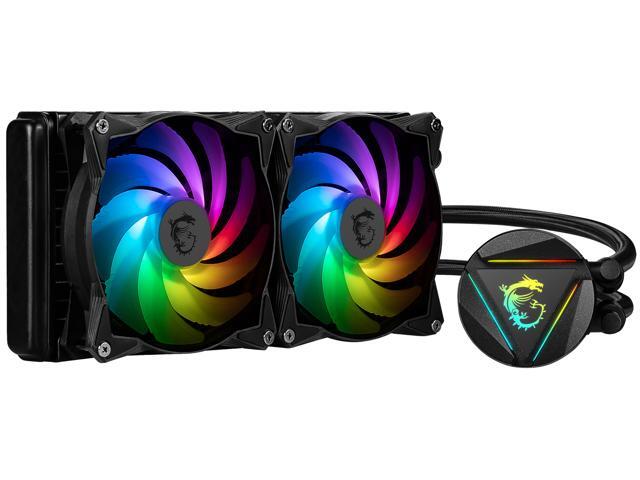 MSI - MAG CORELIQUID 240R V2 - AIO ARGB CPU Liquid Cooler - Rotating Cap Design - 240mm Radiator - Dual 120mm ARGB PWM Fans - Black - image 3