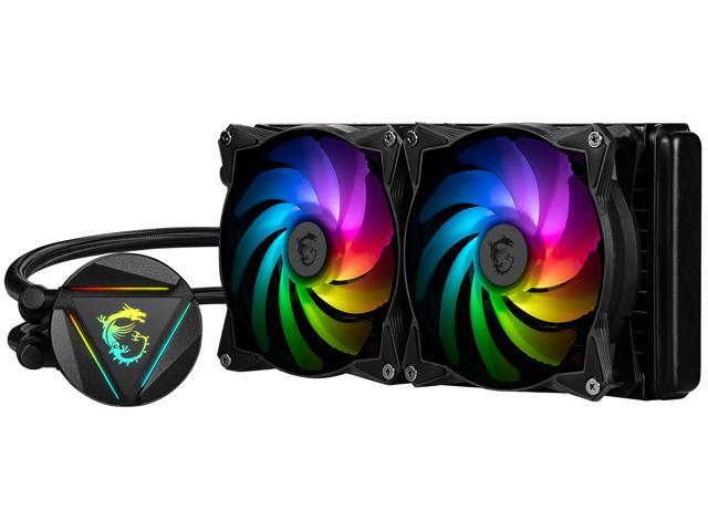 MSI - MAG CORELIQUID 240R V2 - AIO ARGB CPU Liquid Cooler - Rotating Cap Design - 240mm Radiator - Dual 120mm ARGB PWM Fans - Black - image 4