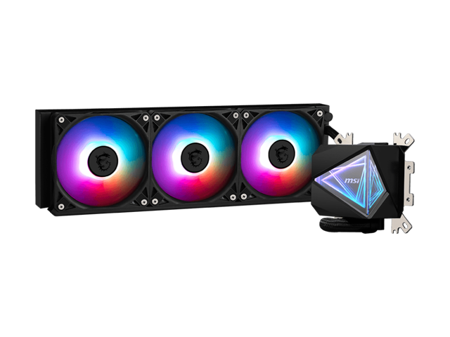 MSI - MAG Core Liquid I360 ARGB Liquid CPU Cooler, 360mm Radiator, Tri 120mm PWN Fans, RGB lighting controled by software - Black - image 5