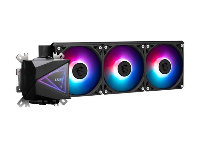 MSI - MAG Core Liquid I360 ARGB Liquid CPU Cooler, 360mm Radiator, Tri 120mm PWN Fans, RGB lighting controled by software - Black - image 3