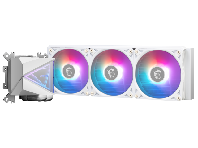 MSI MAG CoreLiquid I360 White - AIO ARGB CPU Liquid Cooler - Infinity Mirror Design - UNI Bracket - 360mm Radiator - Triple 120mm ARGB PWM Fans -...