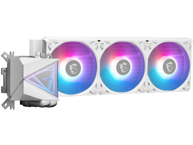 MSI MAG CoreLiquid I360 White - AIO ARGB CPU Liquid Cooler - Infinity Mirror Design - UNI Bracket - 360mm Radiator - Triple 120mm ARGB PWM Fans -...