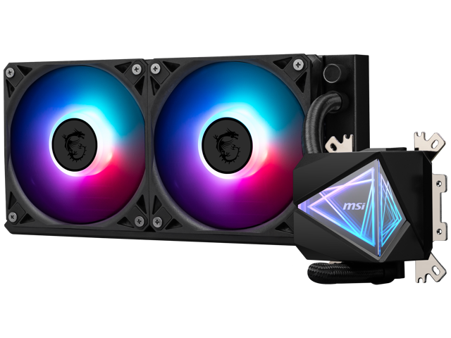 MSI - MAG Core Liquid I240 - AIO ARGB CPU Liquid Cooler - 240mm Radiator - 2x 120mm ARGB Gen 2 PWM Fans - Black - image 4