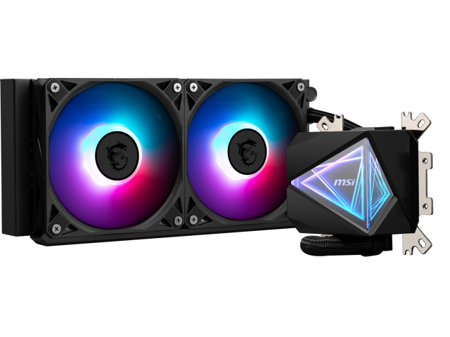 MSI - MAG Core Liquid I240 - AIO ARGB CPU Liquid Cooler - 240mm Radiator - 2x 120mm ARGB Gen 2 PWM Fans - Black - image 6