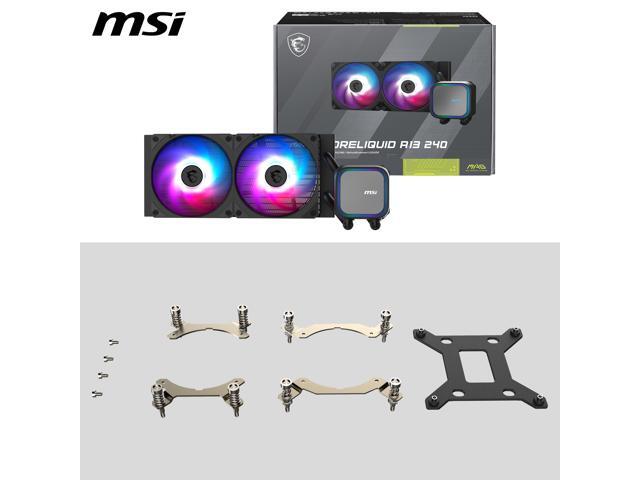 MSI - MAG Core Liquid A13 240 ARGB Liquid CPU Cooler, 240mm Radiator, Dual 120mm PWN Fans, RGB lighting - Black - image 5
