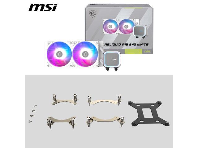 MSI MAG Coreliquid A13 240 White - AIO ARGB Liquid Cooling - 240mm Radiator - Dual 120mm ARGB PWM Fans - EZ Connect - LGA 1700/1851/AM5/AM4 Compatible