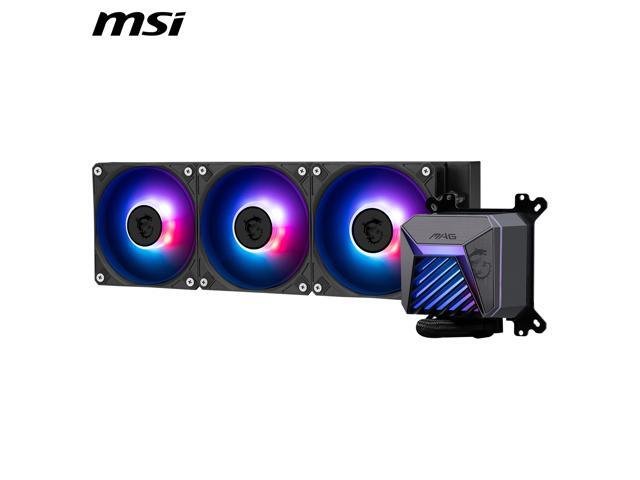 MSI - MAG Core Liquid A15 360 ARGB Liquid CPU Cooler, 360mm Radiator, Tri 120mm PWN Fans, RGB lighting - Black - image 5