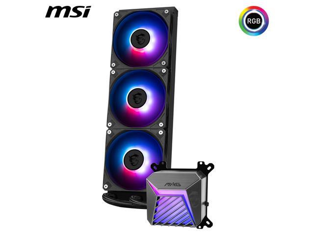 MSI - MAG Core Liquid A15 360 ARGB Liquid CPU Cooler, 360mm Radiator, Tri 120mm PWN Fans, RGB lighting - Black - image 3