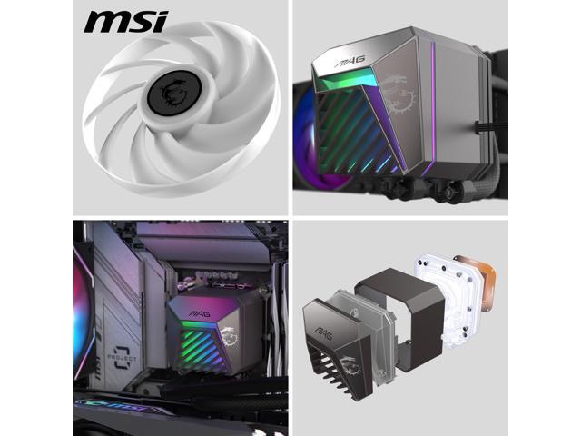 MSI - MAG Core Liquid A15 360 ARGB Liquid CPU Cooler, 360mm Radiator, Tri 120mm PWN Fans, RGB lighting - Black - image 6