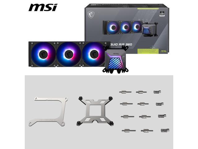 MSI - MAG Core Liquid A15 360 ARGB Liquid CPU Cooler, 360mm Radiator, Tri 120mm PWN Fans, RGB lighting - Black - image 4