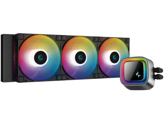 DeepCool LS720 High-Performance Liquid CPU Cooler, 360mm Radiator, 120mm A-RGB PWM Fan with Auto-RGB Function, Infinity Mirror Cap Design.