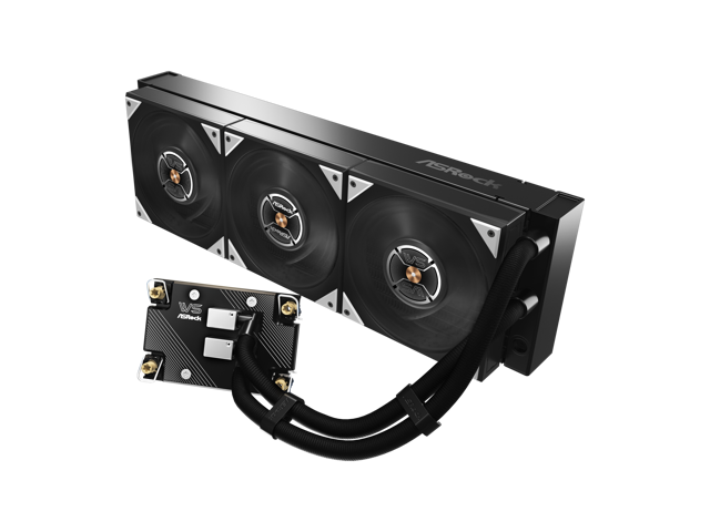 ASRock WS XE 360D 360mm AIO Liquid CPU Cooler for Intel Xeon LGA 4677/4710, Dual-Pump Redundancy with Buzzer Alarm, Brazed Full-Copper Cold Plate,.