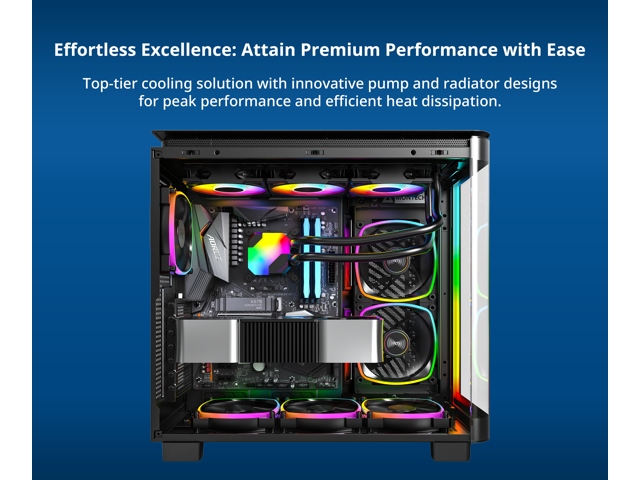 Open Box - MONTECH HyperFlow ARGB 360 - AIO CPU Liquid Cooler, Supports Intel LGA 1851/1700, AMD AM5/AM4, Enhanced 3100RPM Water Pump Design, 3X...