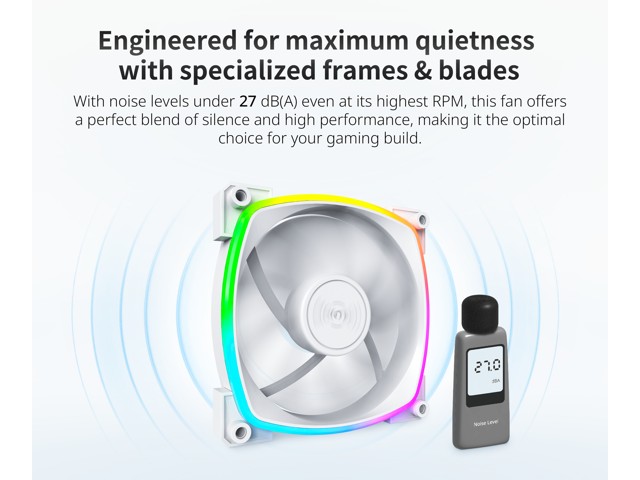 MONTECH RX 120MM - PWM Reverse Fan - Silent Performance - High Speed 1600PWM - High-End Durability with HDB Bearing - Stunning Outer Ring ARGB...