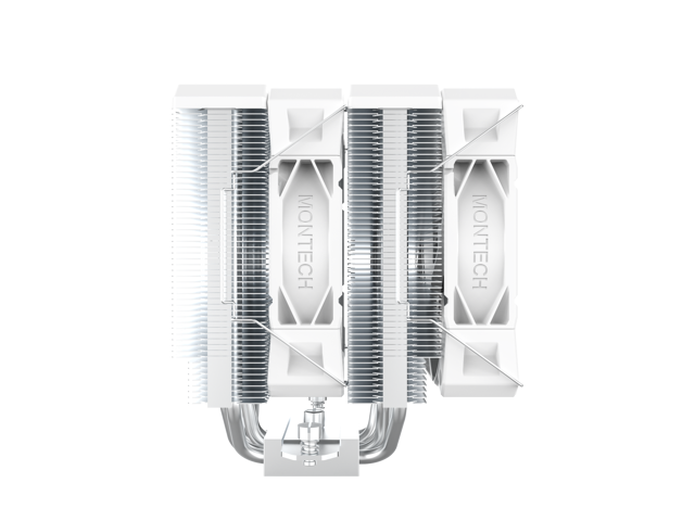 Open Box - MONTECH NX600 Dual-Tower CPU Air Cooler with 6 Heatpipes & Premium Top Cover 28 mm E28 Fan 2000 RPM PWM Soldered Copper Base 85...