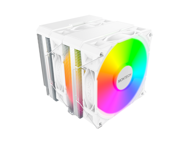 MONTECH NX600 ARGB Dual-Tower CPU Air Cooler with 6 Heatpipes & Premium Top Cover 28 mm ARGB Fan 2000 RPM PWM Soldered Copper Base 85 CFM...