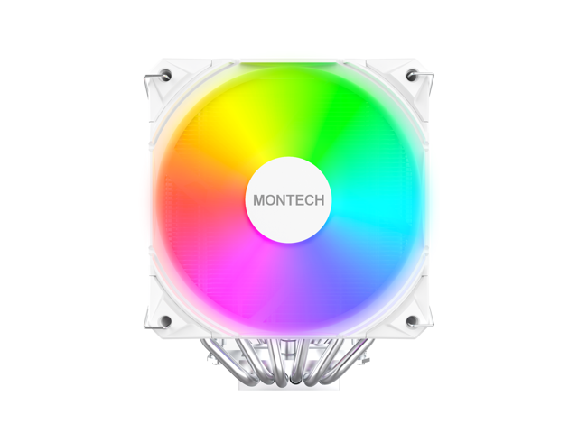 Open Box - MONTECH NX600 ARGB Dual-Tower CPU Air Cooler with 6 Heatpipes & Premium Top Cover 28 mm ARGB Fan 2000 RPM PWM Soldered Copper Base ...