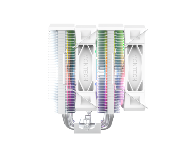 Open Box - MONTECH NX600 ARGB Dual-Tower CPU Air Cooler with 6 Heatpipes & Premium Top Cover 28 mm ARGB Fan 2000 RPM PWM Soldered Copper Base ...