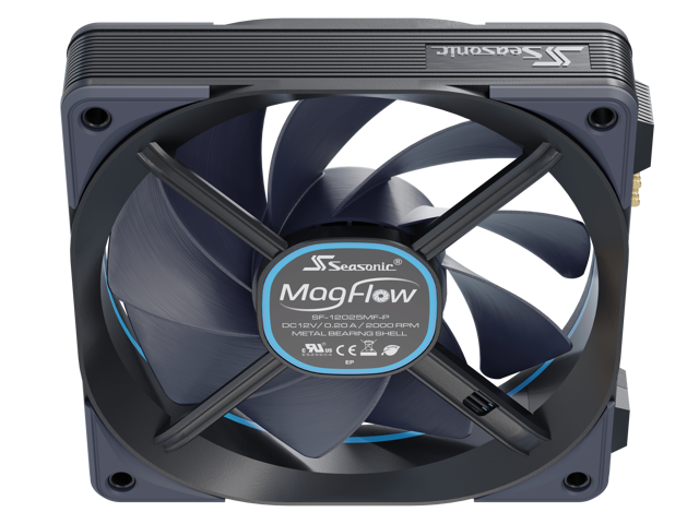 Seasonic MAGFLOW 120mm High Performance PWM Fan - Black