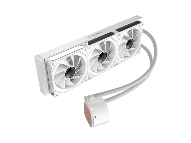 GAMEMAX 360 Digital WH, Liquid CPU Cooler 360mm Addressable ARGB Pump Fans 290W TDP AIO Water Cooler