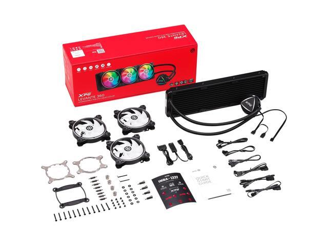 XPG Levante X 360 All-in-One ARGB CPU Liquid Cooler - 4.72' Maximum Fan Diameter -2000 RPM - Fluid Dynamic Bearing - 4-Pin PWM(LEVANTEX360-BKCWW)