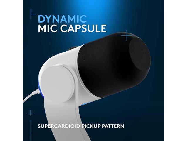Logitech G Yeti GX Dynamic RGB Gaming Microphone with LIGHTSYNC, USB Mic for Streaming, Supercardioid, USB Plug and Play for PC/Mac - Off White