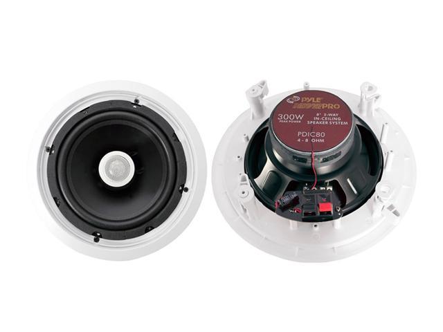 PYLE PDIC80 8 Inch 300 Watt 2 Way In Ceiling/Wall Speakers System Home 