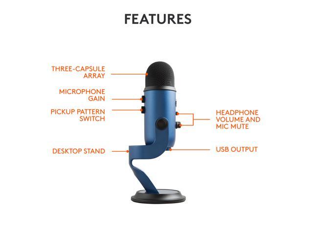 Blue Microphones Yeti Professional Multi-Pattern USB Condenser Microphone - Midnight Blue - image 6