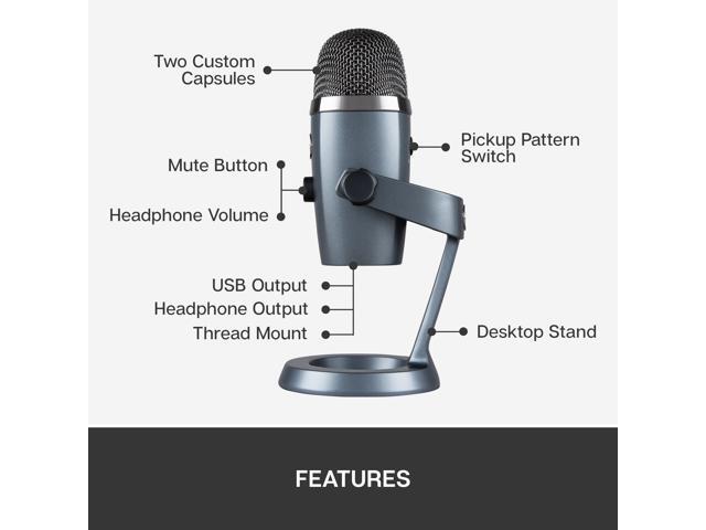 Blue Microphones - Blue Yeti Nano Premium Wired Multi-Pattern USB Condenser Microphone - Shadow Gray - image 9
