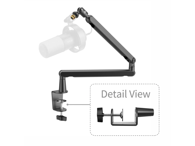 FIFINE Low Profile Podcast Microphone Stand, BM88 LITE Gaming Mic Boom Arm with Desk Mount, Cable Channels Management, Adjustable Metal Boom Arm.